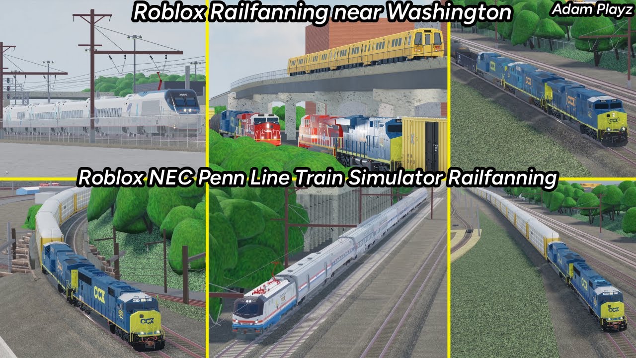 Roblox Railfanning near Washington (Roblox NEC Penn Line Train Simulator Railfanning (04/10/25)