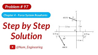 4–97. Replace the force system by an equivalent resultant force #statics Profile