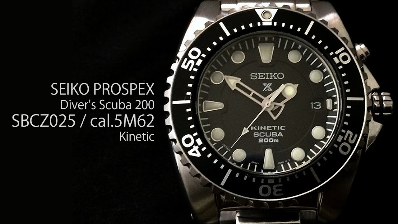SEIKO PROSPEX SBCZ025 /5M62- 0BL0 Kinetic Diver's Scuba 200m - YouTube