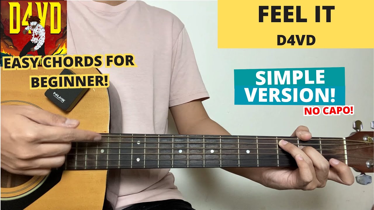 Feel It - d4vd (Guitar Tutorial) Easy Chords For Beginner! No Capo!