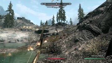 The Elder Scrolls V Skyrim: Shadowmere tanks a Dragon.