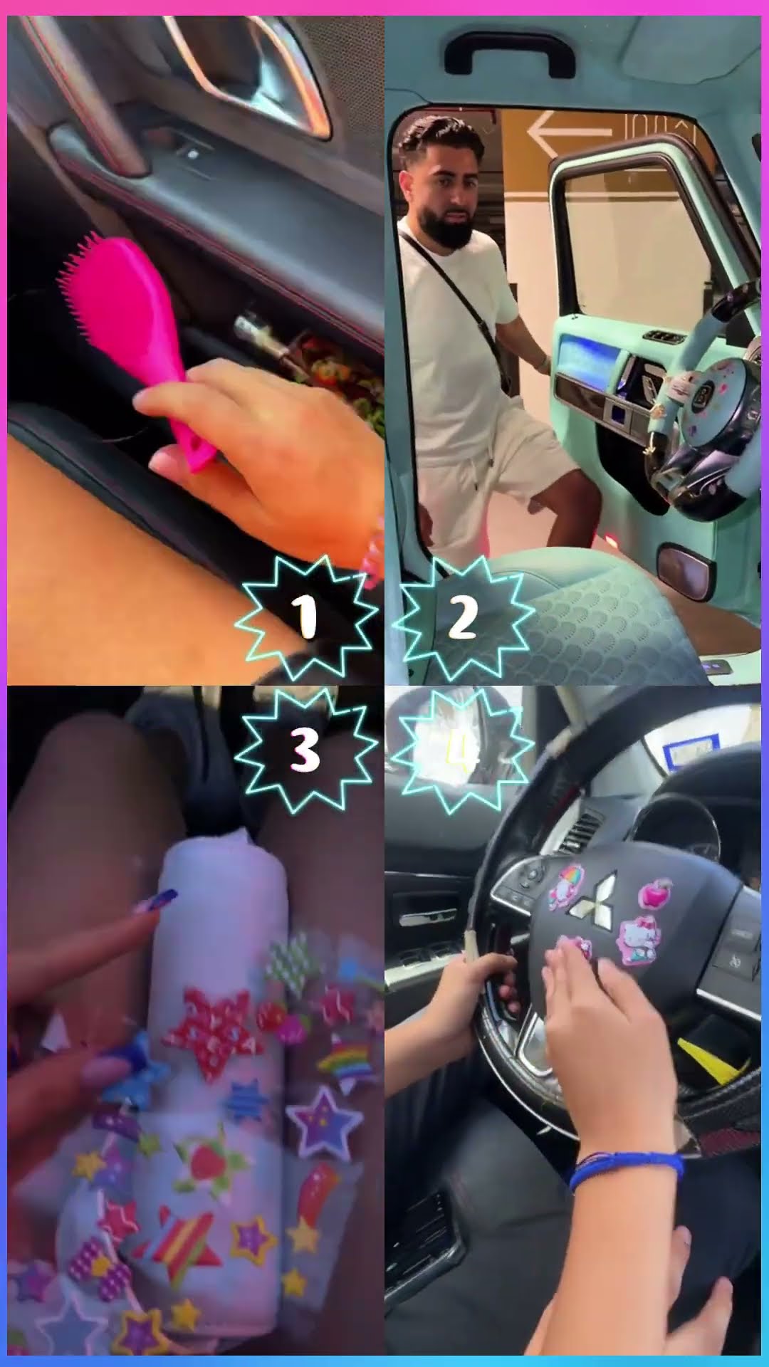 Filling car wtih STICKERS ? Lisa x Heba x Andry x Tati