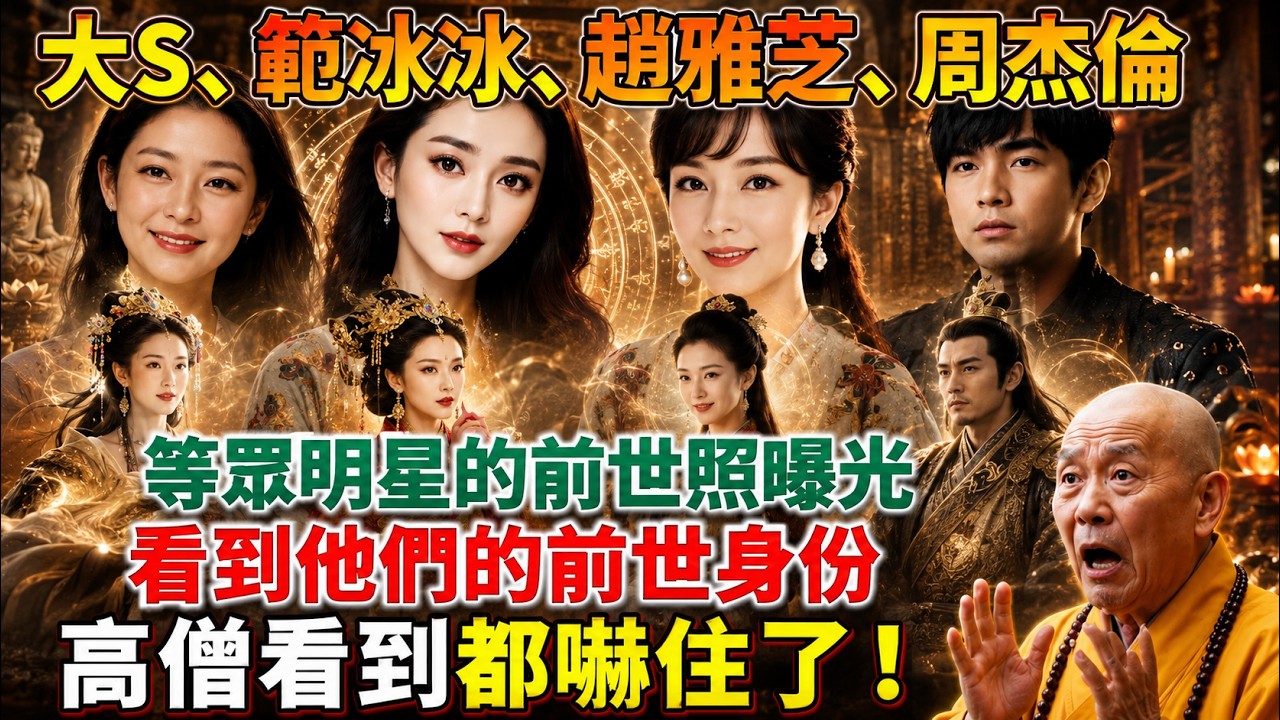 大S、範冰冰、趙雅芝、周杰倫等眾明星的前世照曝光，看到他們的前世身份，高僧看到都嚇住了！