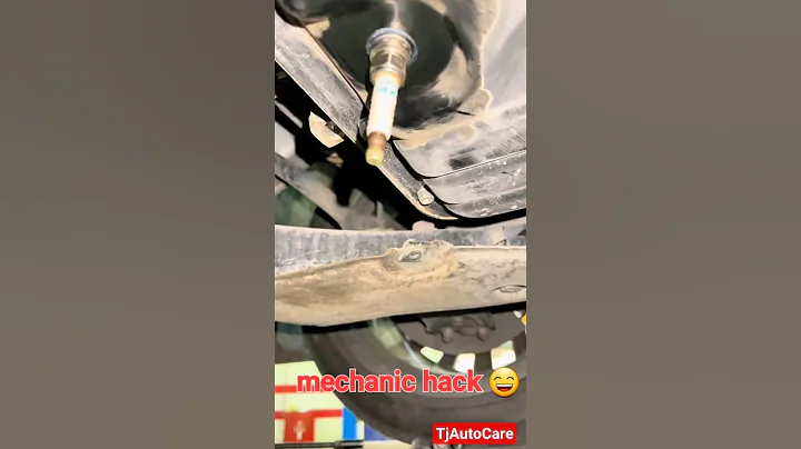 mechanic hack 😄 #mechanic #car #tips using spark plug as oil drain plug #shorts #video #viral