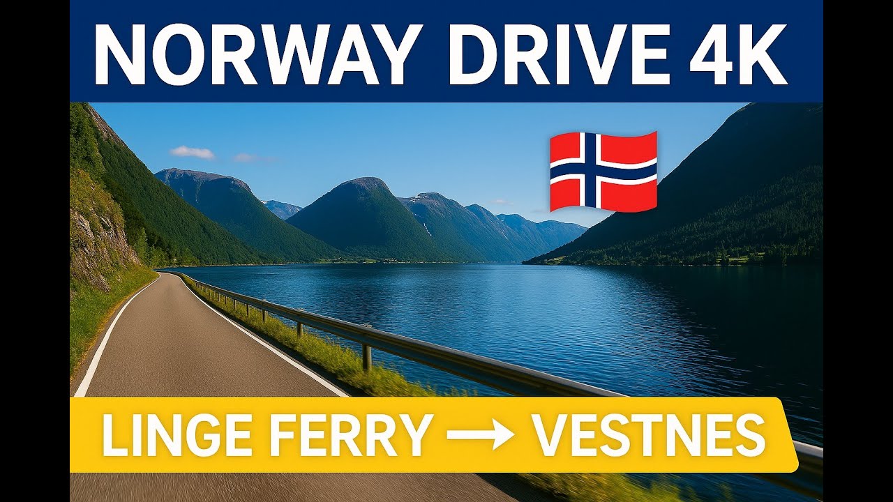 🇳🇴 4K Norway Drive: Linge Ferry → Vestnes ⛰️✨ Stunning Fjord Views & Serene Coastal Roads | POV