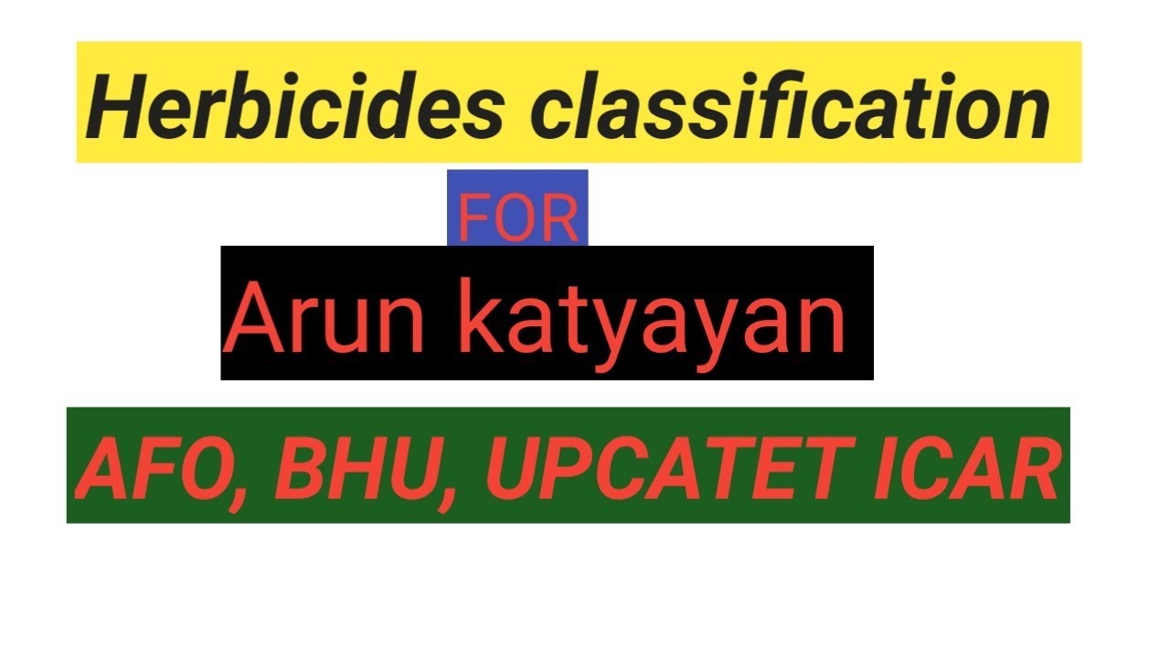 Herbicides classification YouTube