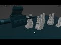 Cosmic bomb impact on few buildings on 3D scene Alien Spaceship Force Attack