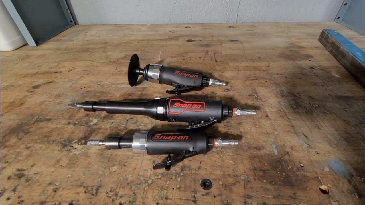 Snap on air tool review. mini die grinder, long reach grinder, and cut