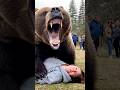People Freeze as a Bear Roars Over a Woman