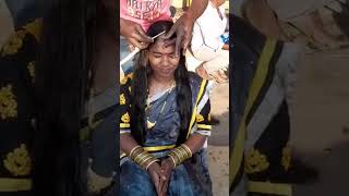 longhair lady headshave in temple #headshave #longhair #shorts #mottai