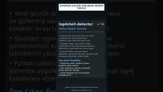 GitHub Trend Depoları: Neo23x0/log4shell-detector 🇹🇷