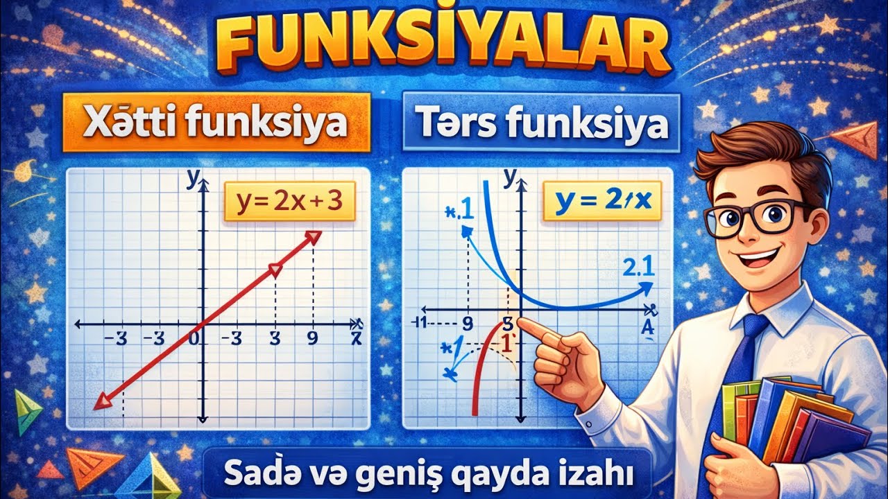 Xətti funksiya. Tərs funksiya. Ətraflı izahlar. Funksiya dərsini asan dildə başa düş …
