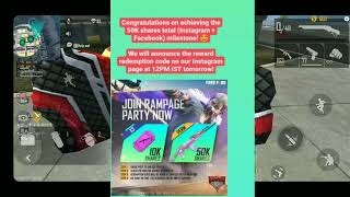 FREE FIRE TODAY REDEEM CODE | FREE FIRE NEW EVENT | FREE FIRE RAMPAGE GIVEWAY | WATERBALLOON AK SKIN
