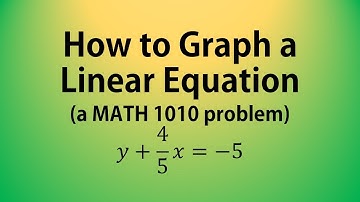 How to Graph a Linear Equation (a MATH 1010 Problem)