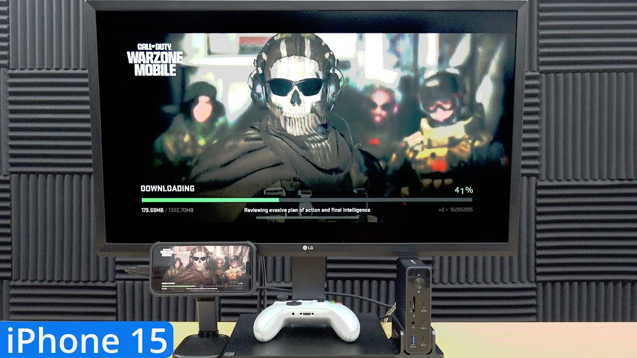 iPhone 15 Gaming Setup - USB-C Dock Hub With HDMI TV Monitor Output & Ethernet for Low Ping Internet