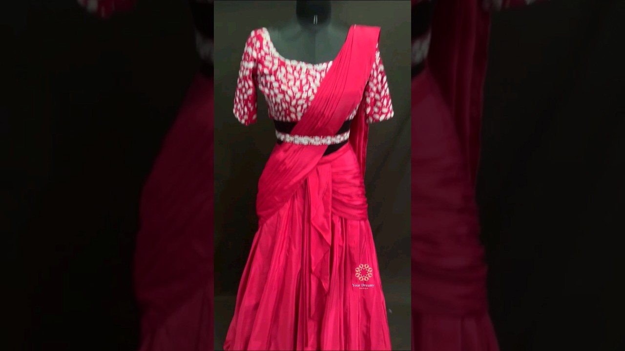 Draped Readymade ruffle saree, customisation available 