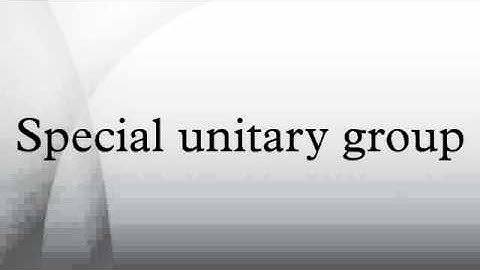 Special unitary group