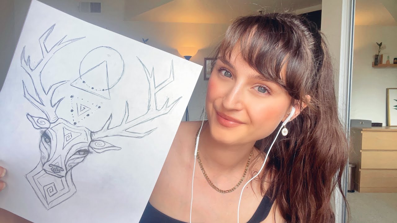 ASMR Lofi ~ 1 Hour of Drawing (gum chewing, mouth sounds, tongue clicking, pencil sounds)