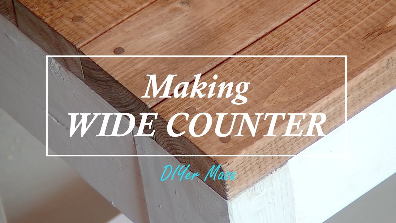 木工DIY] 2.5m幅の木製カウンターを作った！#5 Making wide counter
