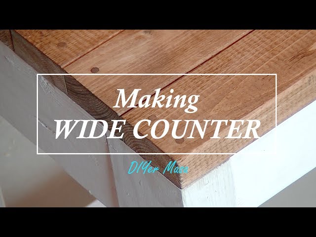 木工DIY] 2.5m幅の木製カウンターを作った！#5 Making wide counter