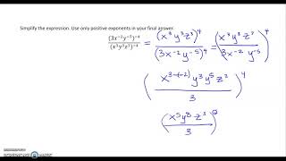 Simplify expression using only positive exponents
