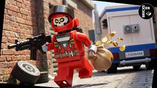 Money Heist Skull Bandit Ice Scream Ice cream Robbery Lego Brick Police Crooks Stop Motion Animation
