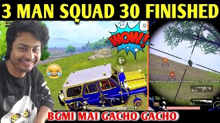 DYNAMO - 3 MAN SQUAD 30 FINISHED | BATTLEGROUNDS MOBILE INDIA | BEST OF BEST