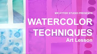 Watercolor Techniques for Kids @MrOtterArtStudio
