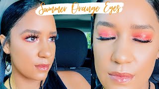 EASY PEACHY ORANGE HALO EYE | *GLOWY SUMMER MAKEUP TUTORIAL*
