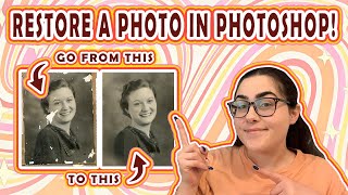 PHOTOSHOP TUTORIAL: Restoring an Old and Damaged Photo in Adobe Photoshop screenshot 2
