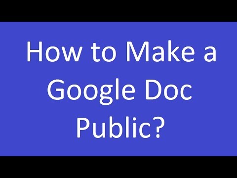 How to Make a Google Doc Public?