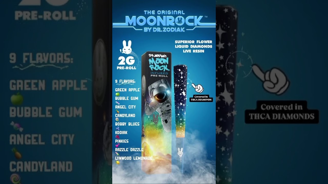 Dr Zodiaks MoonRock 2G Pre Rolls Covered in Diamonds THCA
