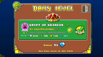 "KRYPT OF KRANDON" by LightPotatoDev [Geometry Dash Daily Level]