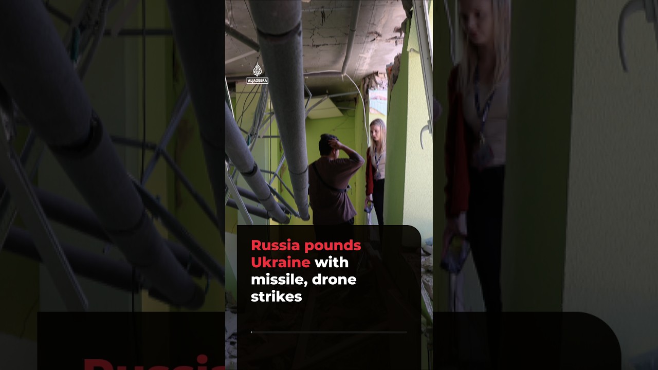 Russia pounds Ukraine with missile, drone strikes | #ajshorts