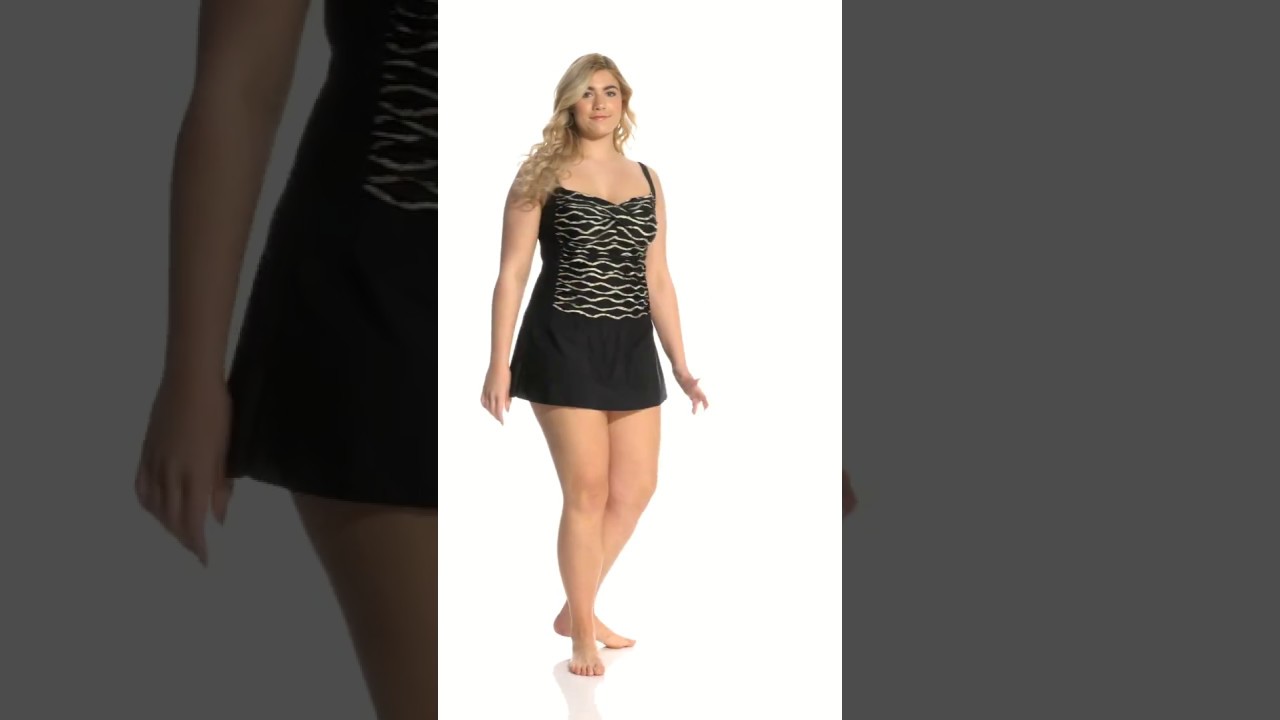 Penbrooke Plus Size Desert Sands Skater Swimdress | SwimOutlet.com