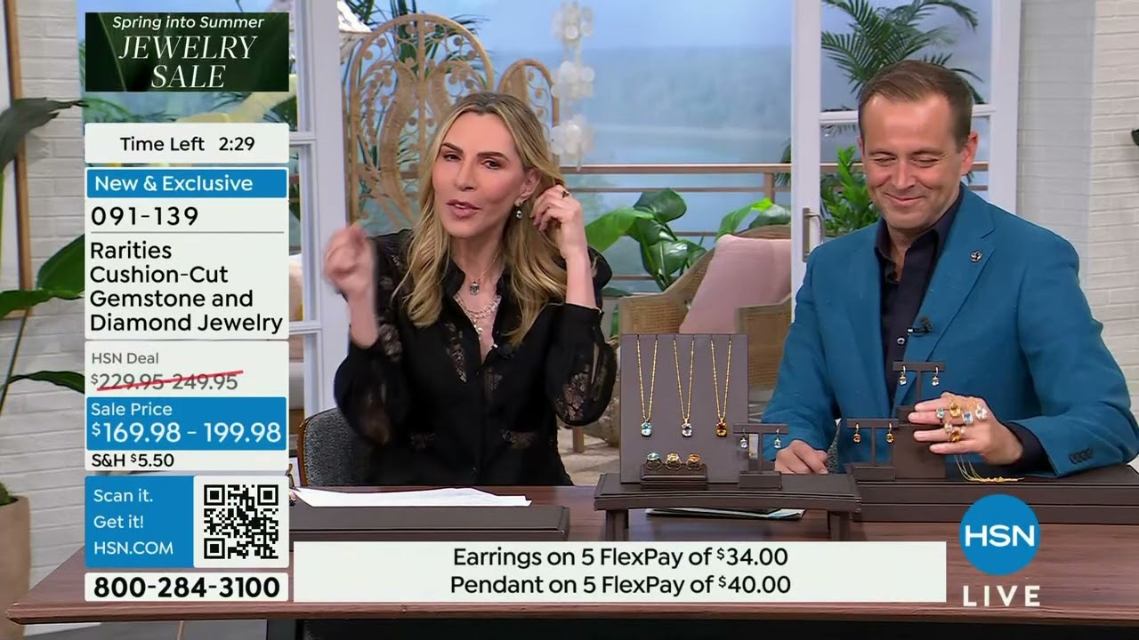 Rarities Diamond Hugger Hoop Earrings with Gemstone Drop