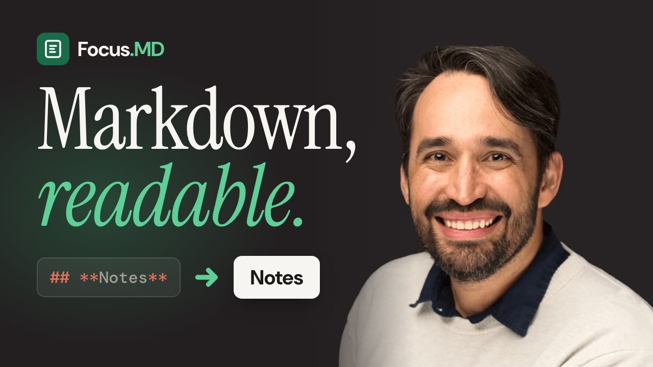 Focus.MD walkthrough video: Markdown, readable.