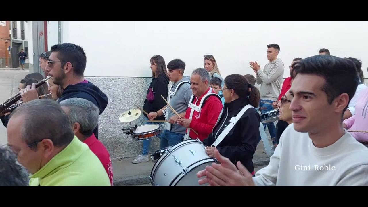 Escuela de Dulzaina y Percusión de Macotera. Dianas y charanga hasta primer encierro. Sanroque 2022
