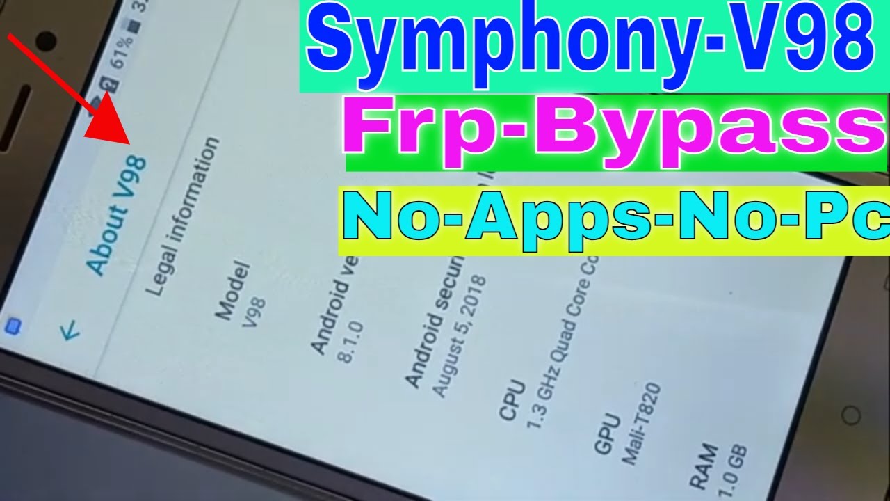 symphony v98 frp bypass 2021/symphony v98 google  account reset/