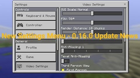 New Settings Menu - Minecraft PE 0.16.0 News