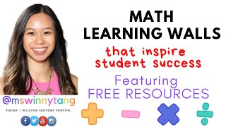Math Learning Walls that inspire student success | Featuring FREE resources