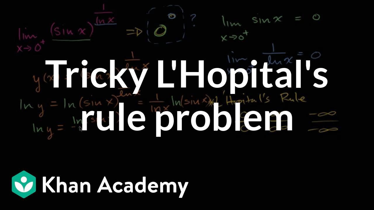 L Hopital S Rule Composite Exponential Functions Video Khan Academy