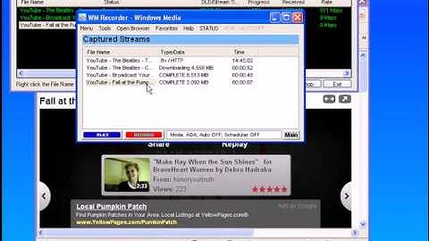 Download or Capture YouTube and other video / audio streams