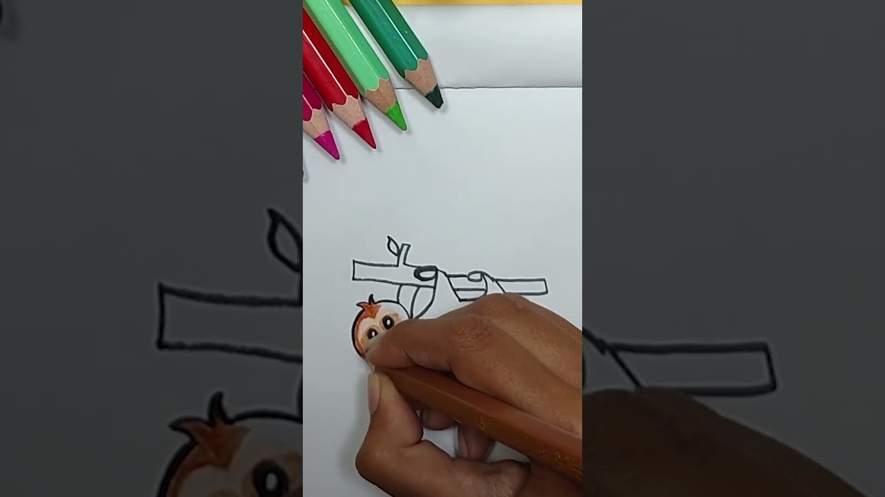 Cute Sloth hanging on a tree branch art mix |