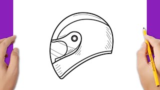 How to draw a motorcycle helmet