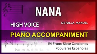 SIETE CANCIONES #5 Nana / Karaoke / De Falla / High voice
