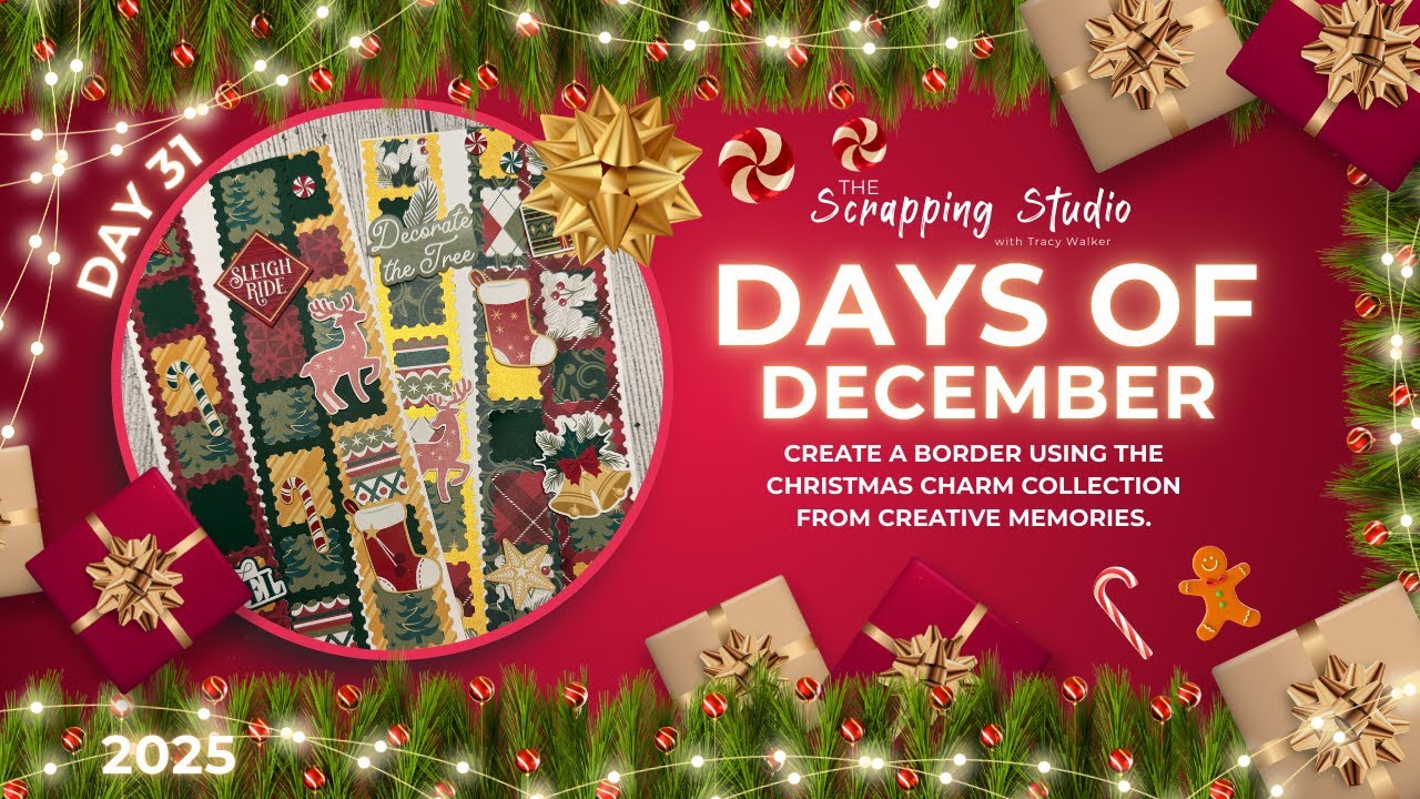 Дни декабря. День 31. Урок по созданию рождественской рамки для скрапбукинга с использованием дыр...