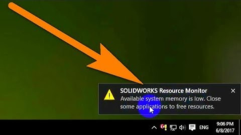How to temporarily stop "SolidWorks Resource Monitor" warning message?