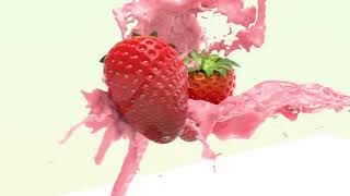 Blender fluid simulation - The 🍓 Strawberry Milkshake 🍓 paused in time