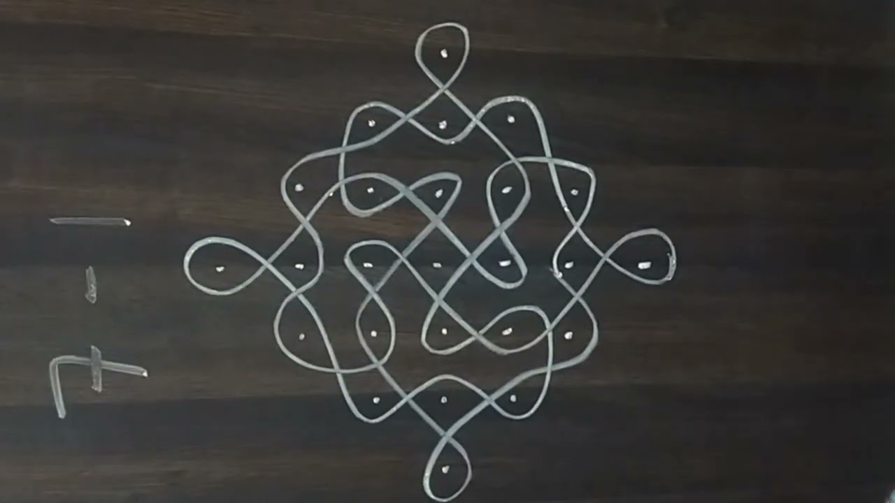 7*1 dots Simple 6 designs rangoli easy and simple kolam 